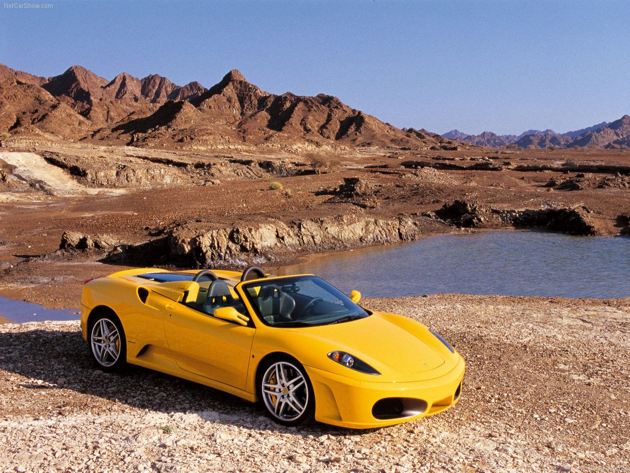 Yellow Ferrari F430 Spider supercar