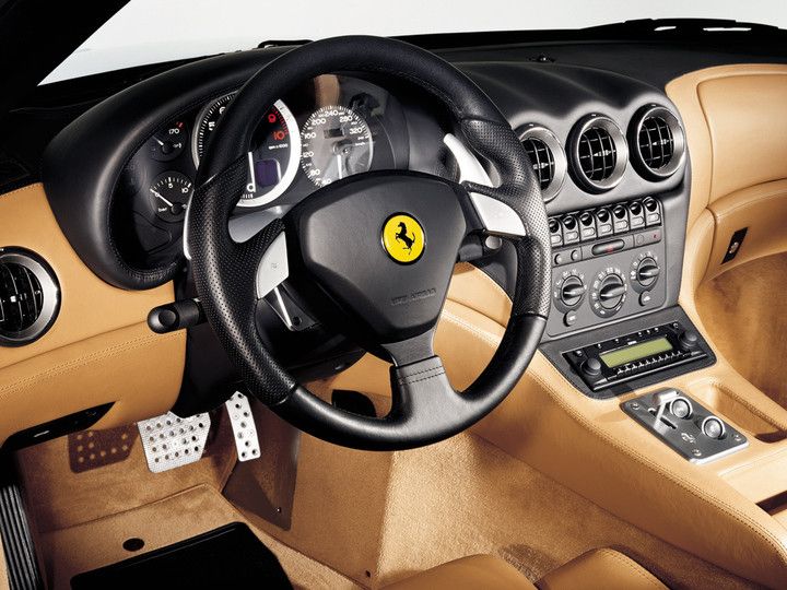 The interior of the Ferrari 575M Maranello.
