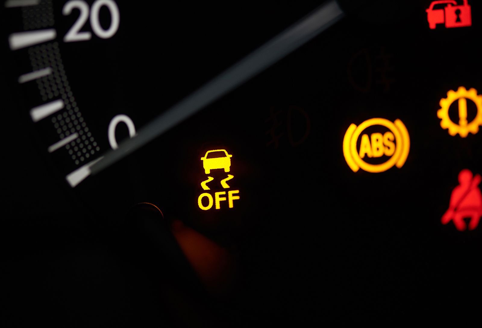 The indicator for ESC in a car