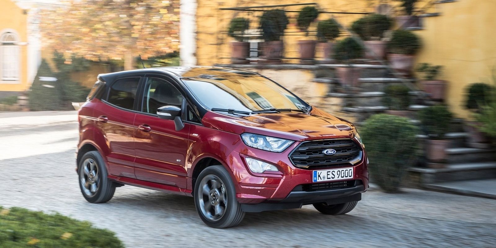 Red 2022 Ford EcoSport On The Road