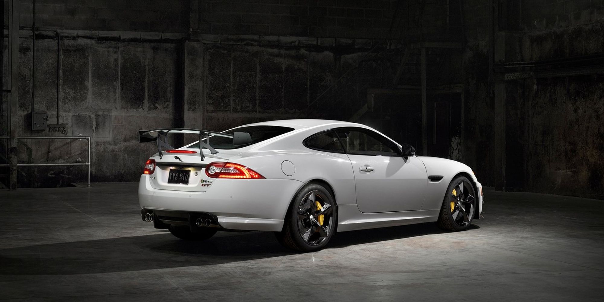 Rear 3/4 view of the XKR-S GT, studio shot