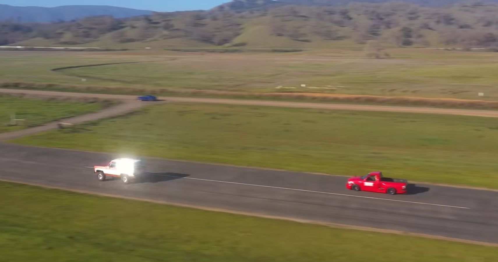 Jimmys vs F-150 This vs That Drag Race Drone View