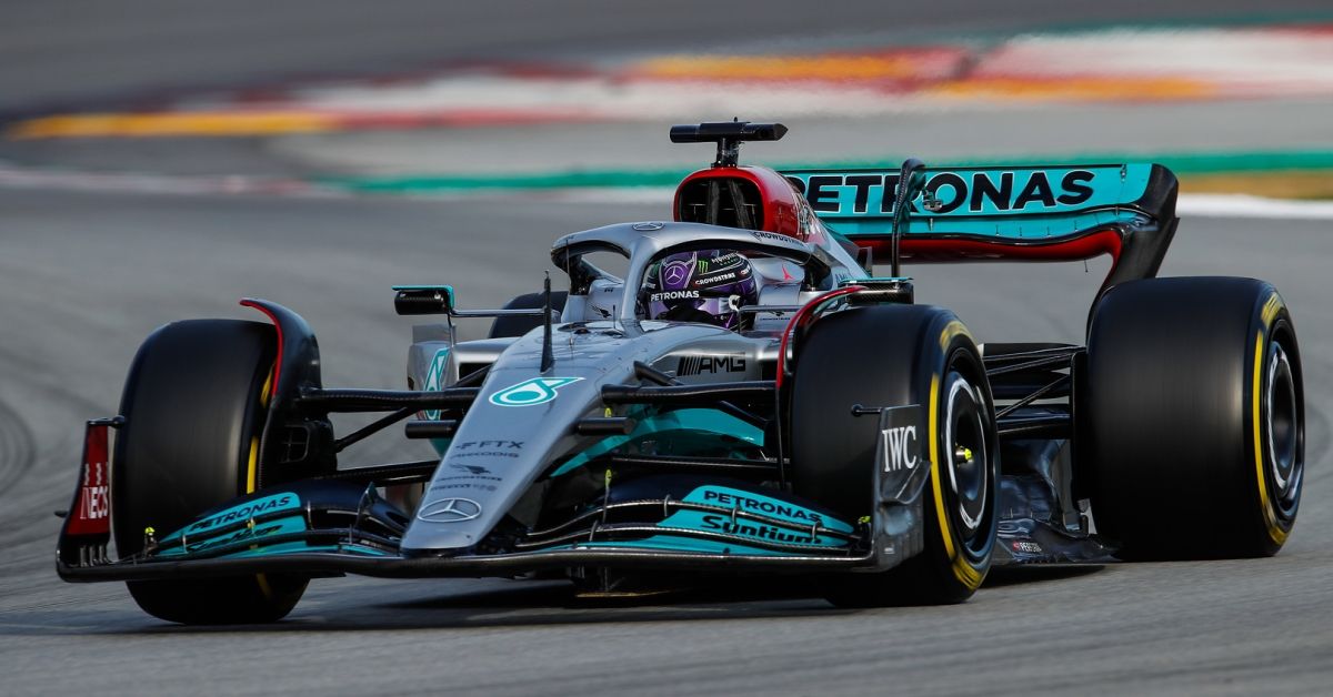 Mercedes F1 2022 W13 Hamilton Barcelona Testing