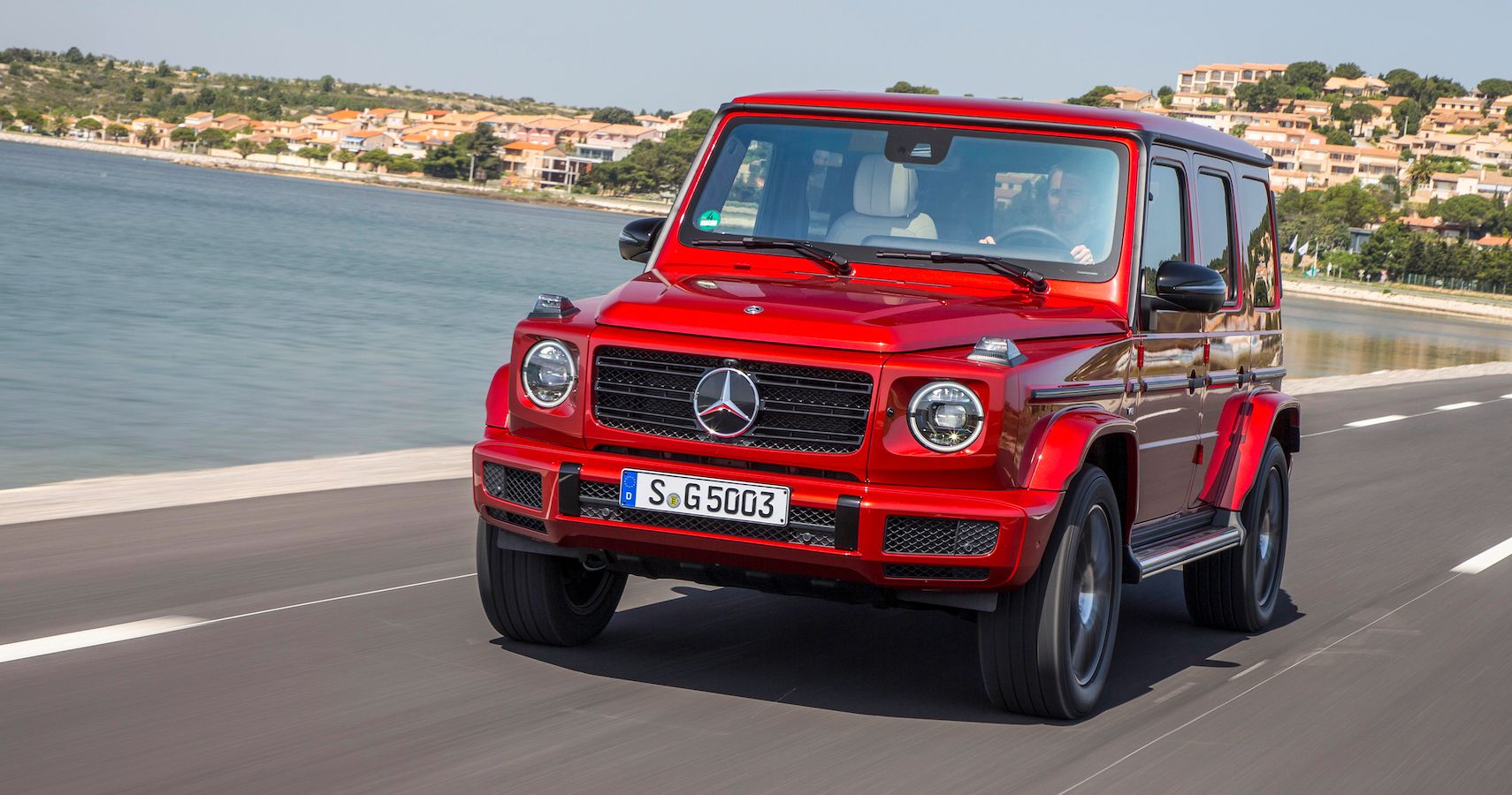 Red Mercedes-Benz G-Wagon SUV