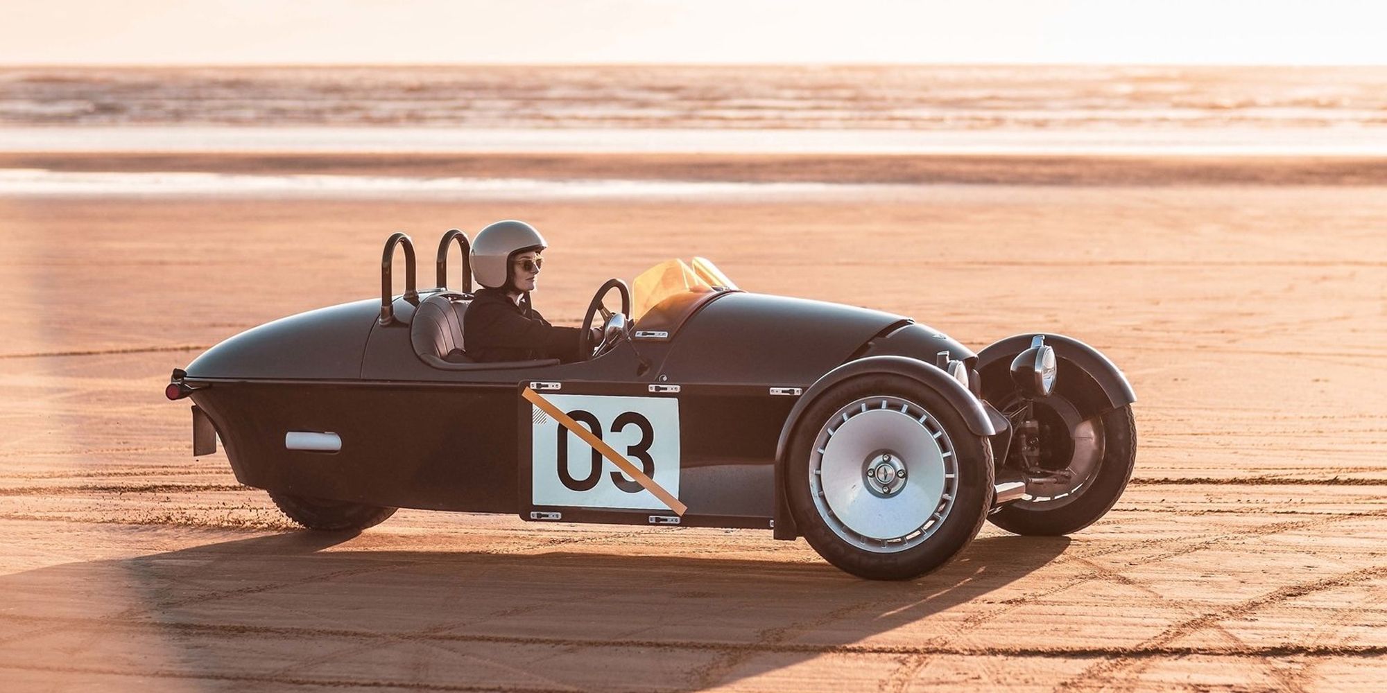 Front 3/4 view of the Super 3 on the beach