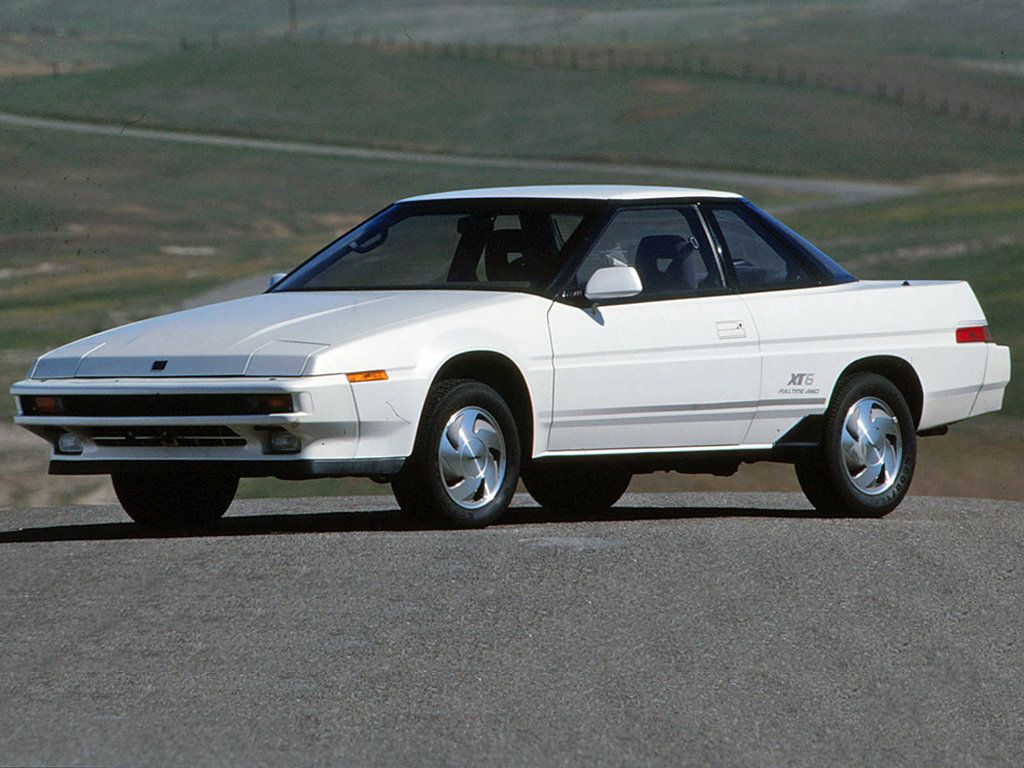 Subaru XT Coupe White Parked On The Road