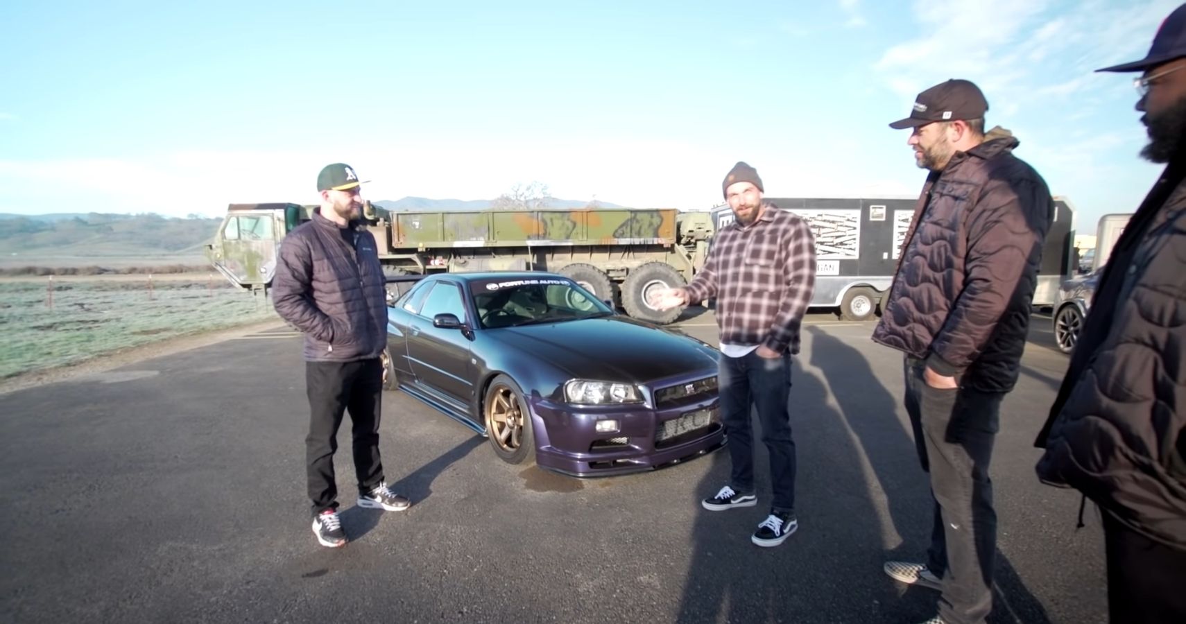 This vs Plaid R34 Skyline Full View With Brad And Hoonigan Crew