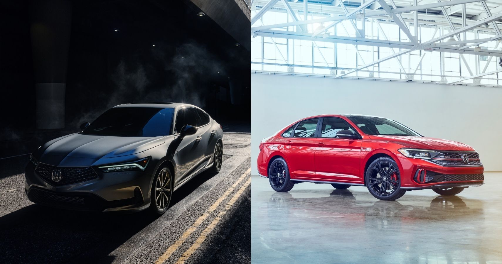 2023 Acura Integra and Volkswagen Jetta GLI side-by-side view