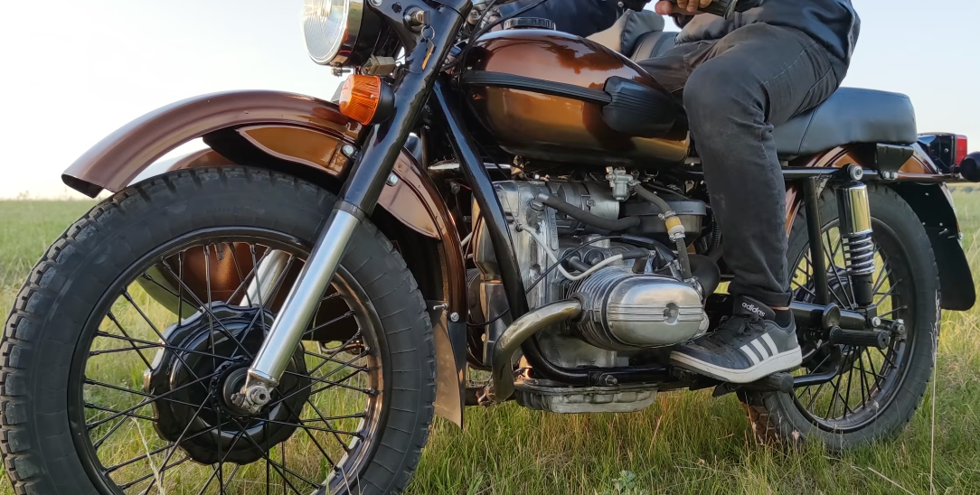 Ural Motorcycle on grass