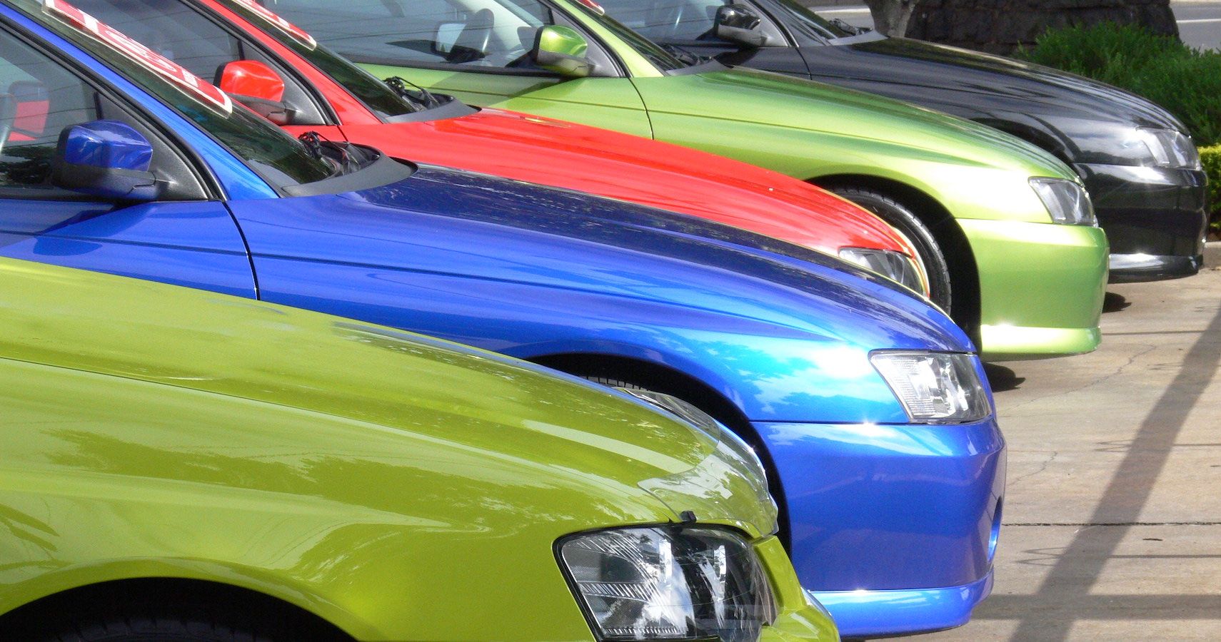 Colorful Cars Lined Up