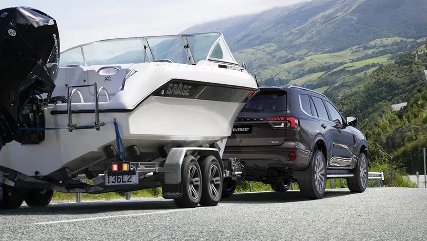 New Ford Everest Towing A Boat