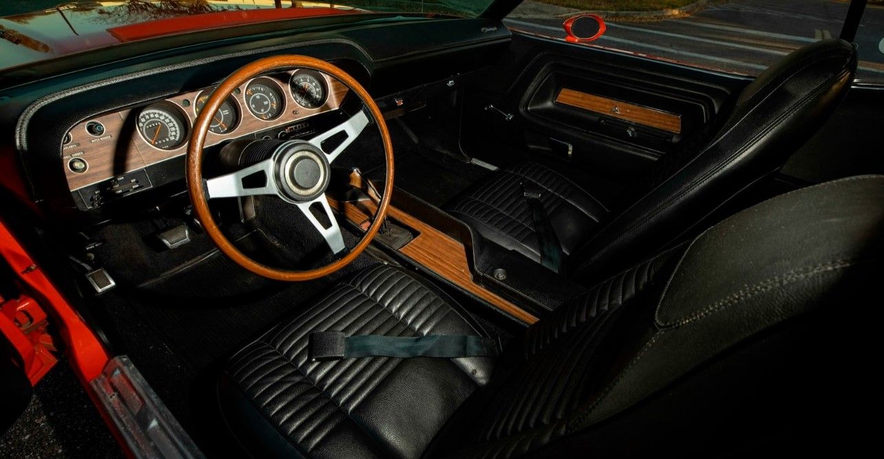 1970 Dodge Challenger RT interior from the back of the driver's compartment