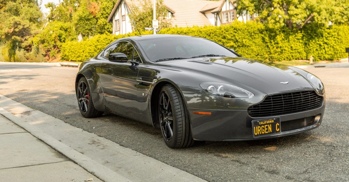 Gray 2007 Aston Martin V8 Vantage on the road