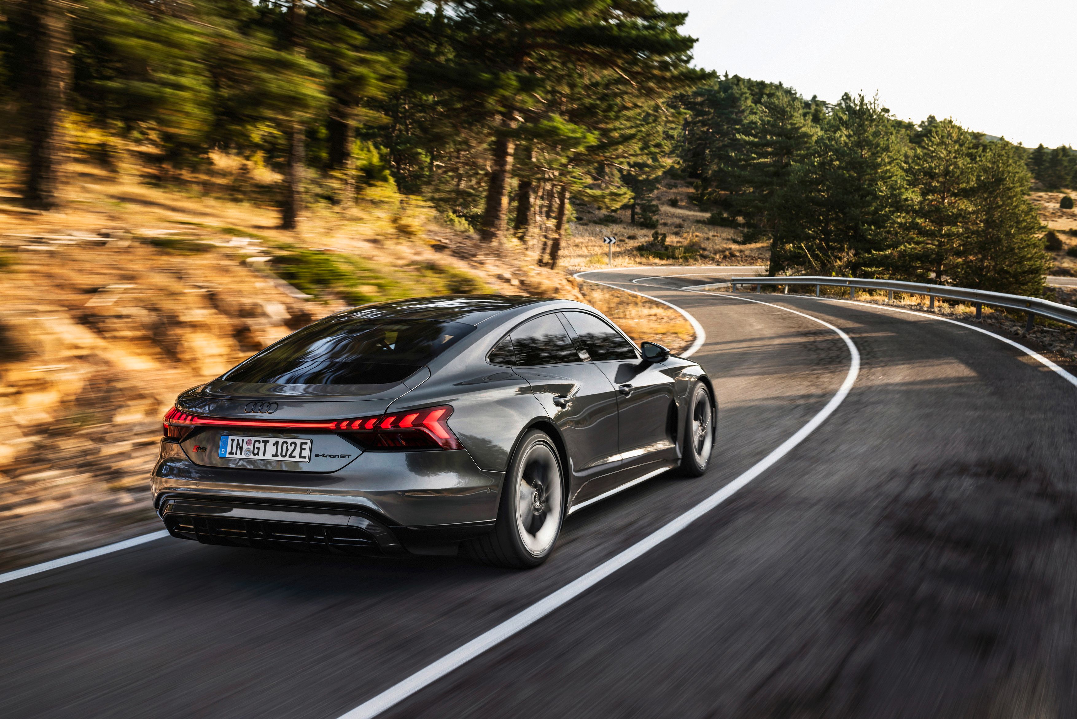 The Audi E-Tron GT on a road trip.