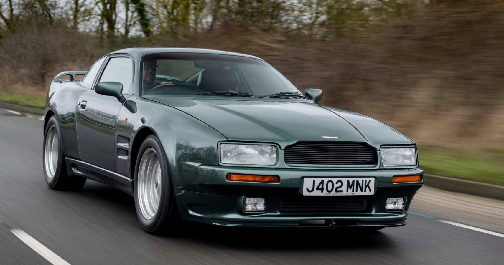 1992 Aston Martin Virage 6.3 front third quarter accelerating view