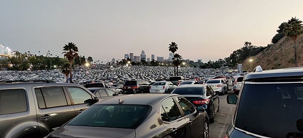 Full Parking Lot At Dodger Stadium