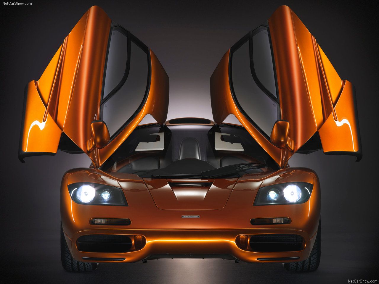 McLaren-F1-1993 Orange, Front View, Open Doors