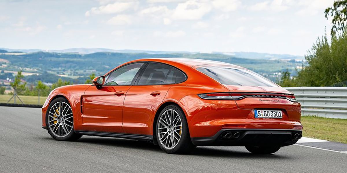 Orange 2021 Porsche Panamera Turbo S - Rearview