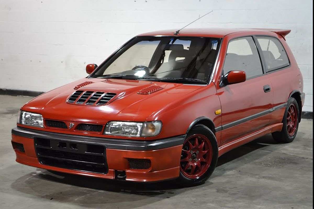 Red 1990 Nissan Pulsar Sunny GTI-R - Front Angle