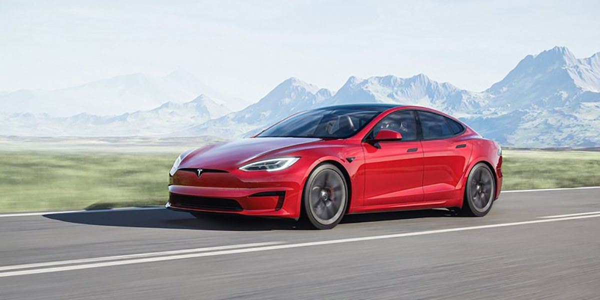 Red 2021 Tesla Model S Plaid 