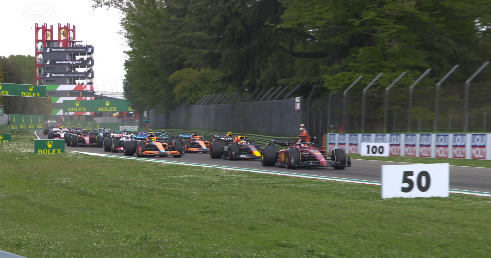 Formula 1 Sprint Race, view from distance of cars on track