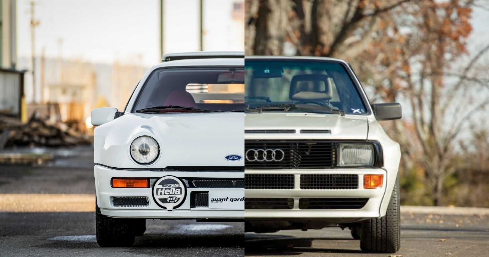 Ford RS200 Vs Audi Sport Quattro side-by-side front comparison view