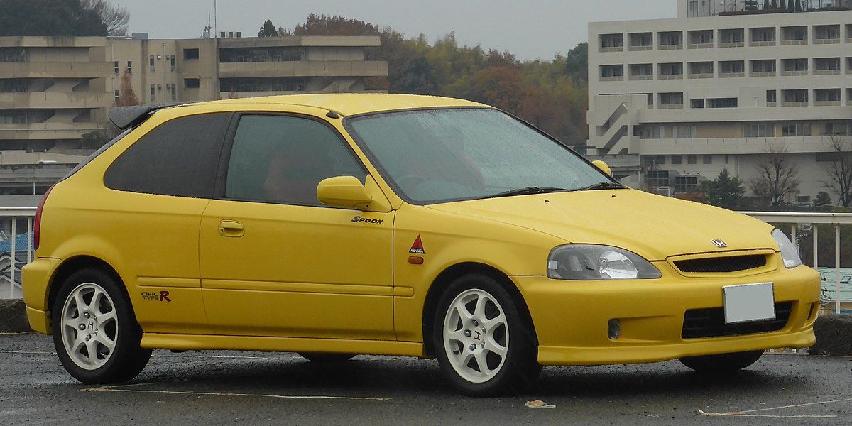 Yellow 1997 Honda Civic Type R - Side Angle
