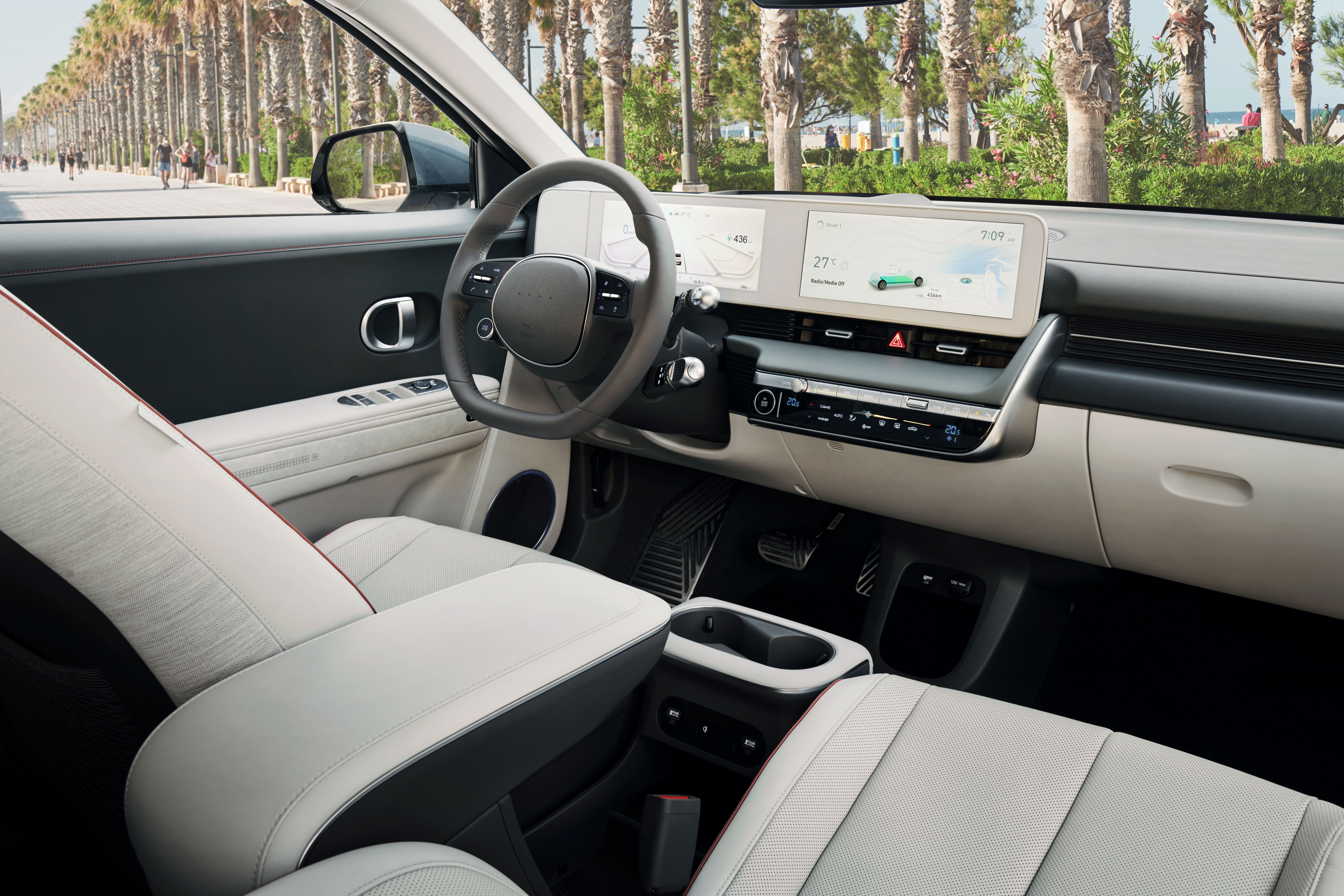 A look at the interior of the Hyundai Ioniq 5.