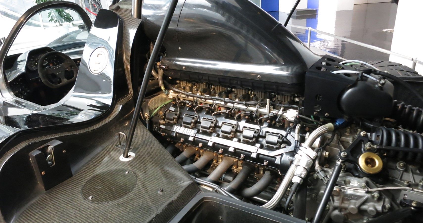 Yamaha OX99-11 mid-mounted V12 engine bay view