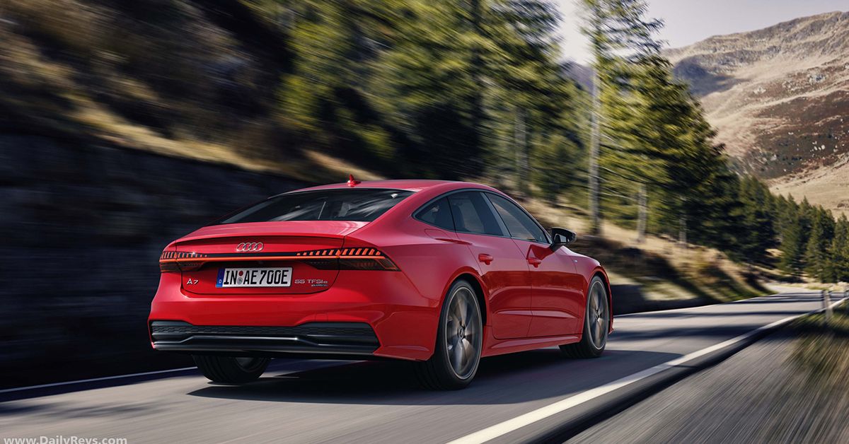 Red 2022 Audi A7 on the road
