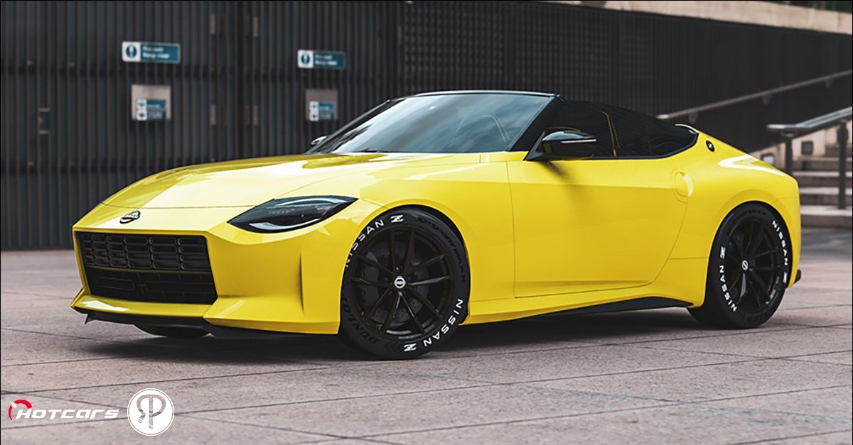 Front 3/4 view of the Z Roadster render in yellow