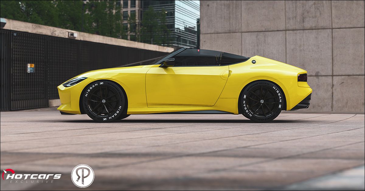 The side of the Z Roadster render in yellow