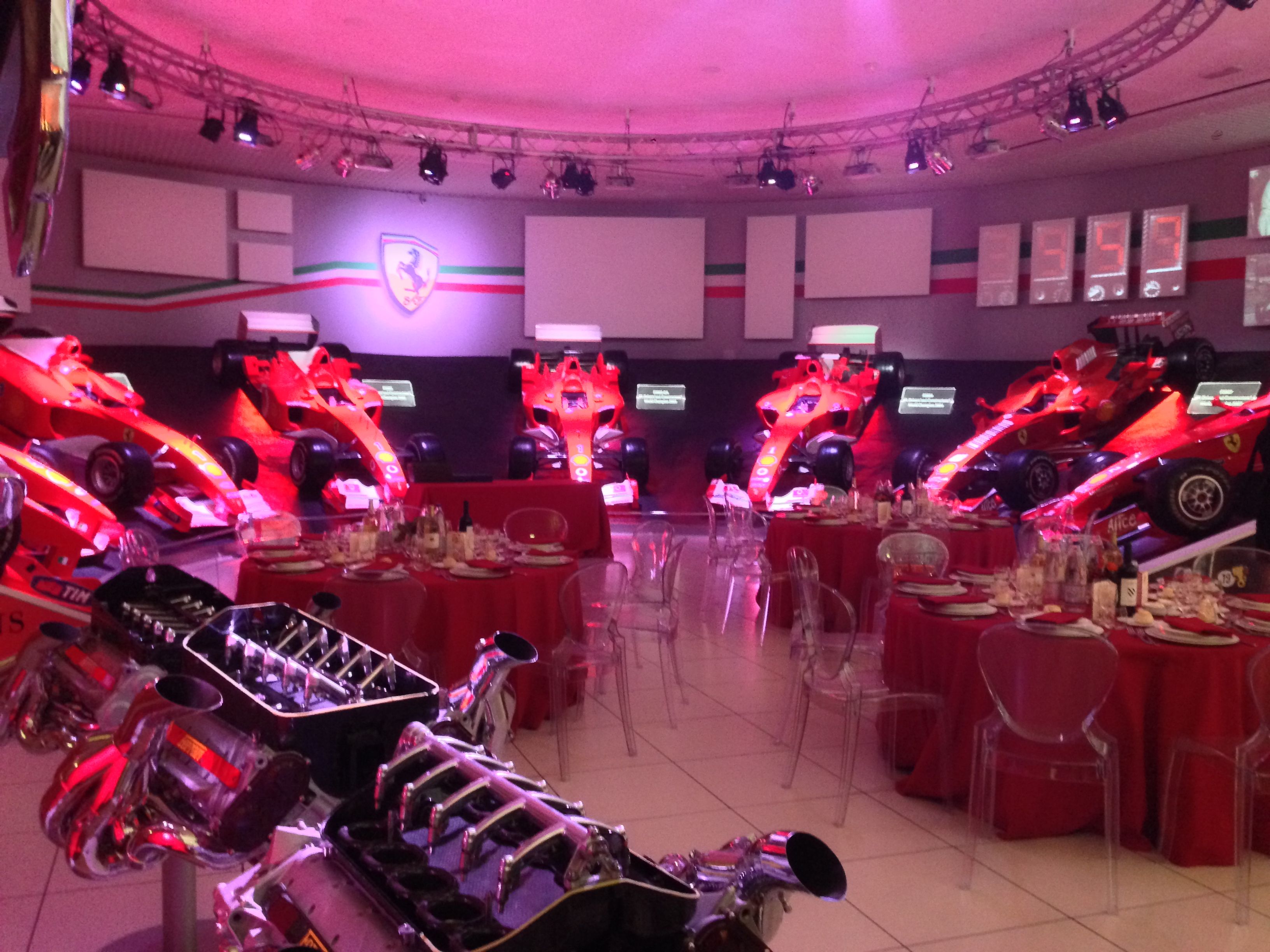 Private dinner inside the Hall of Victories at the Museo Ferrari