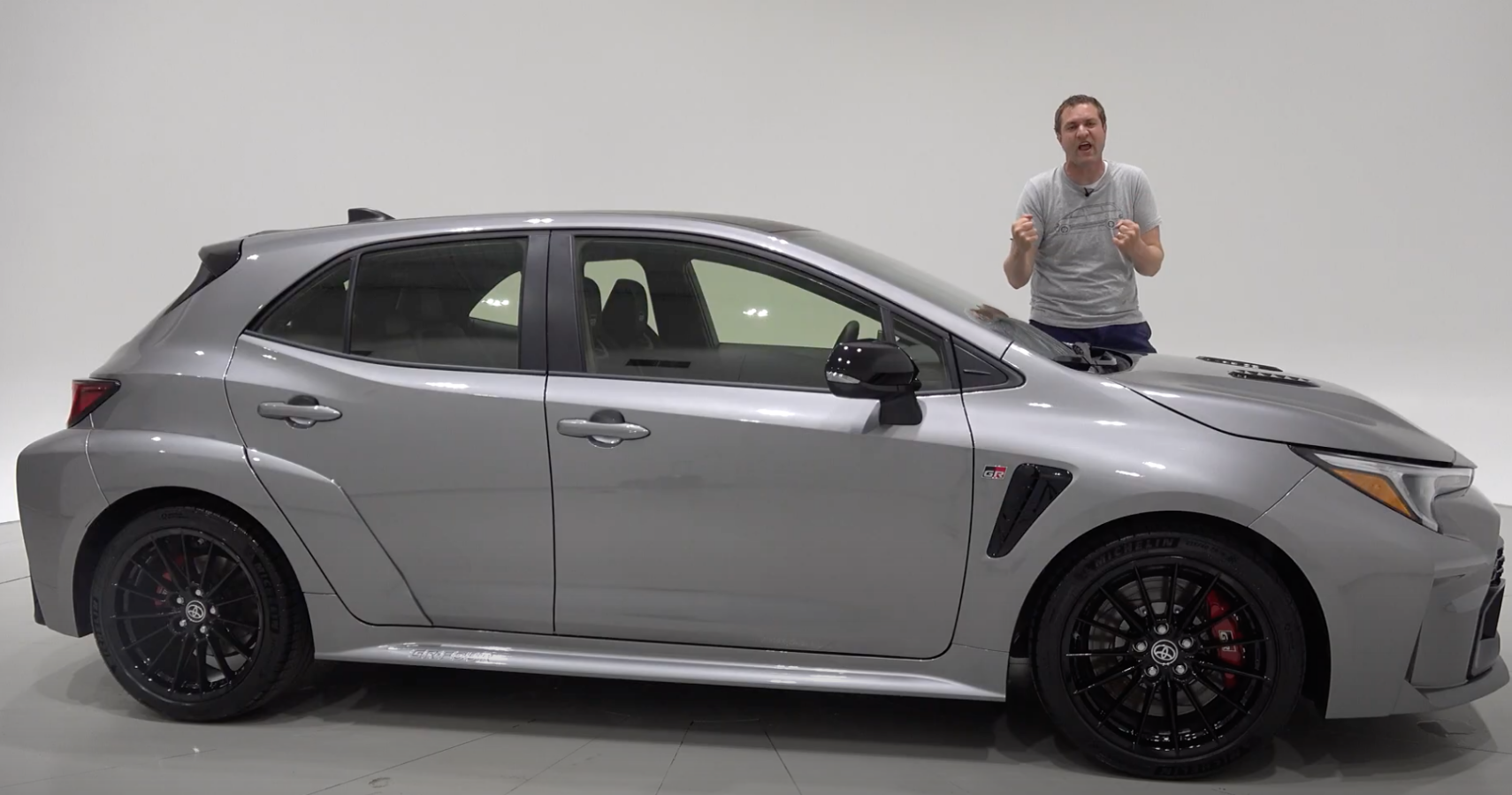 Doug Demuro stands behind the new 2023 Toyota GR Corolla