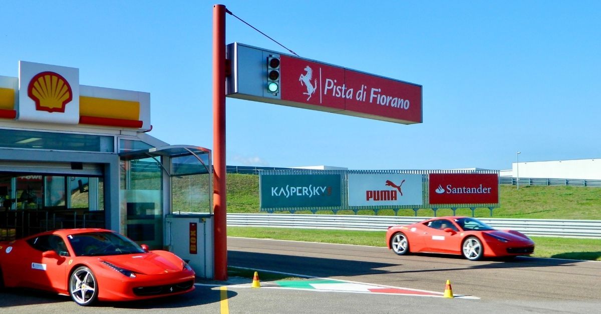 At the entrance to the Pista di Fiorano watching Ferrari 458 Italia’s going by.