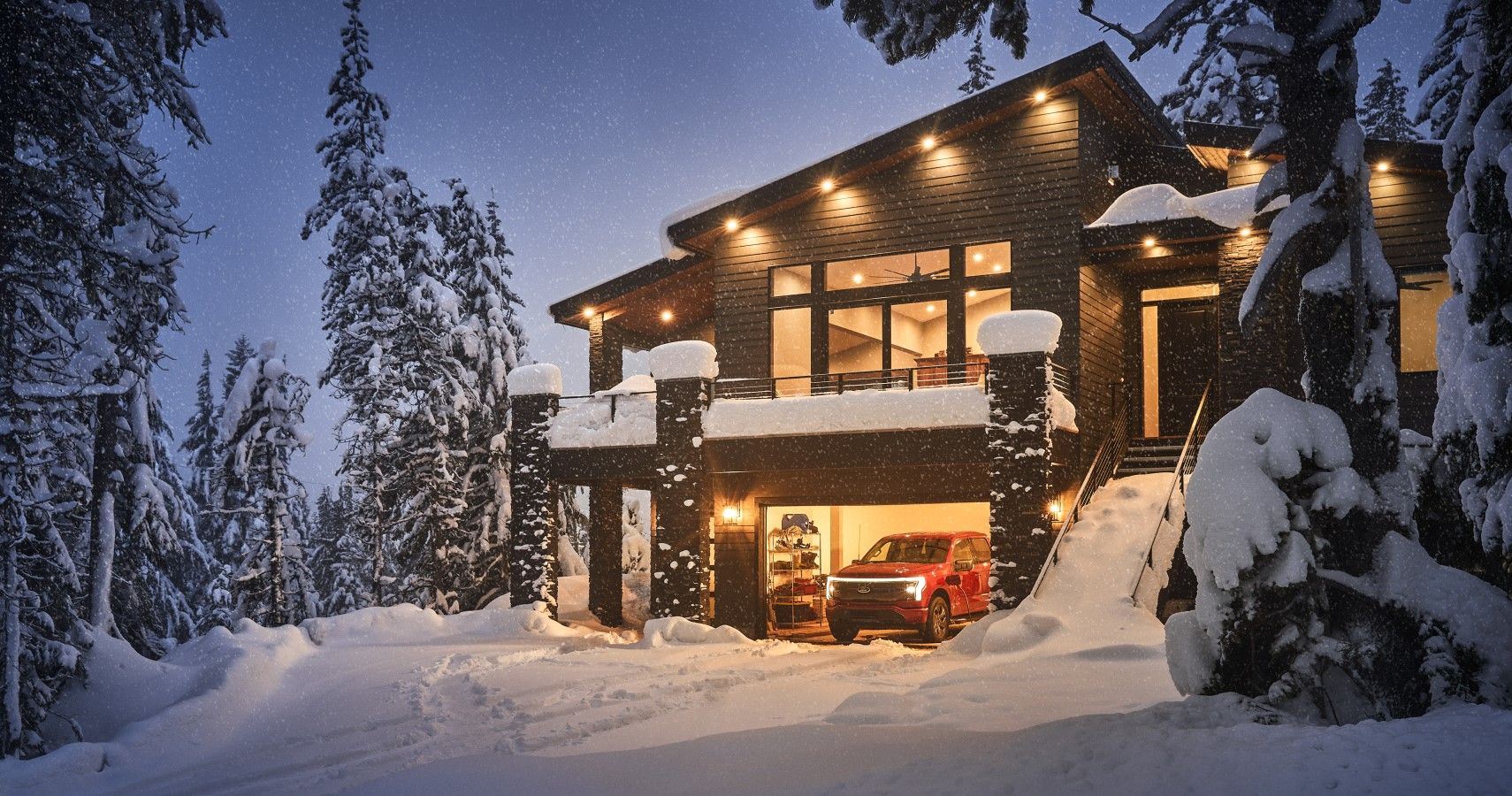 Ford's Home Integration System providing power during a snowstorm