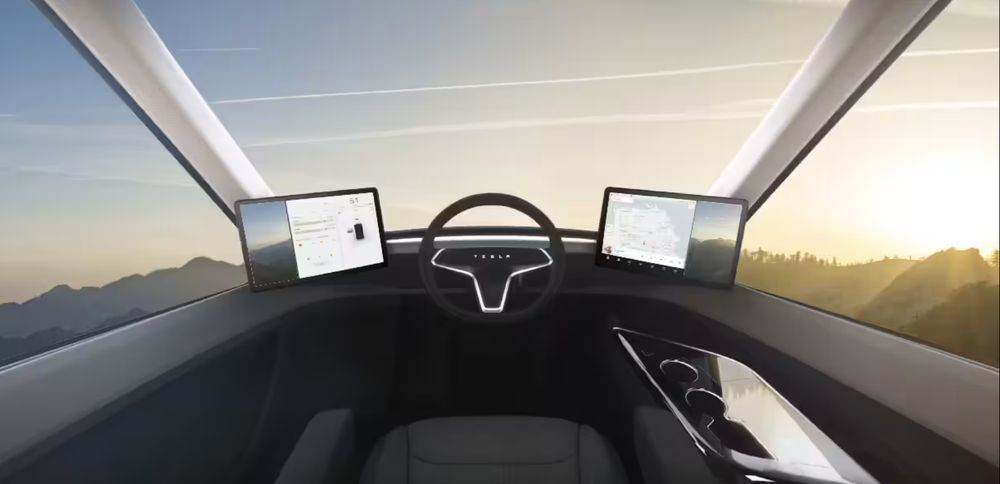 Interior of Tesla Semi Truck