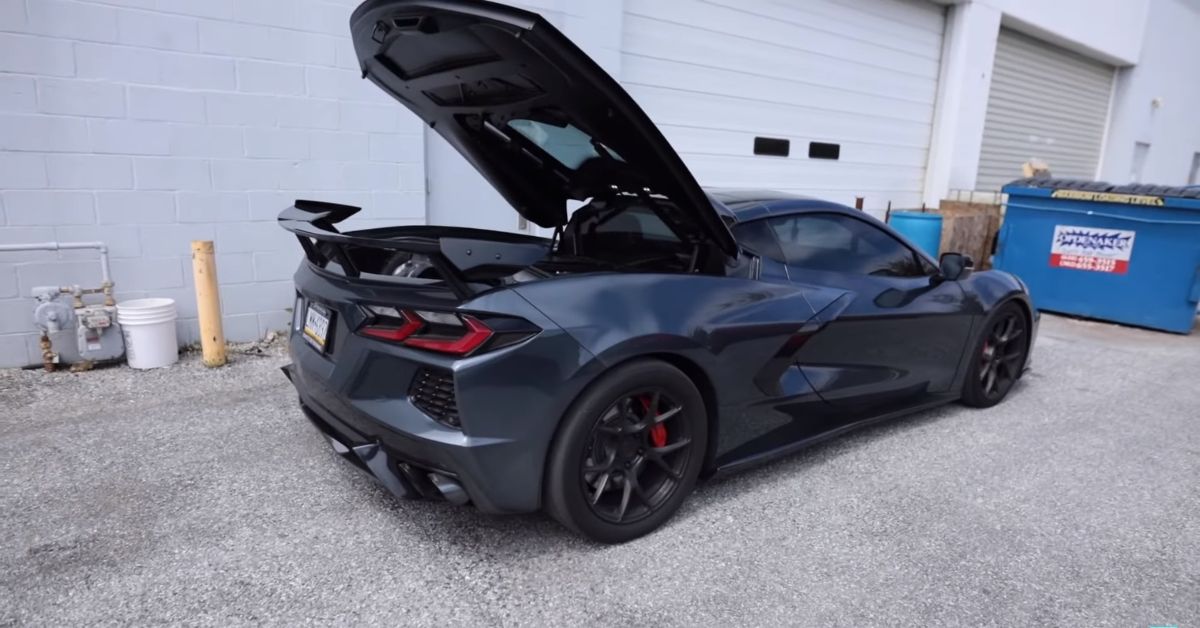 1000 Hp C8 Chevrolet Corvette charcoal gray side and rear
