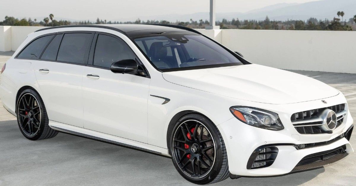 White Mercedes-Benz E63 S AMG Wagon