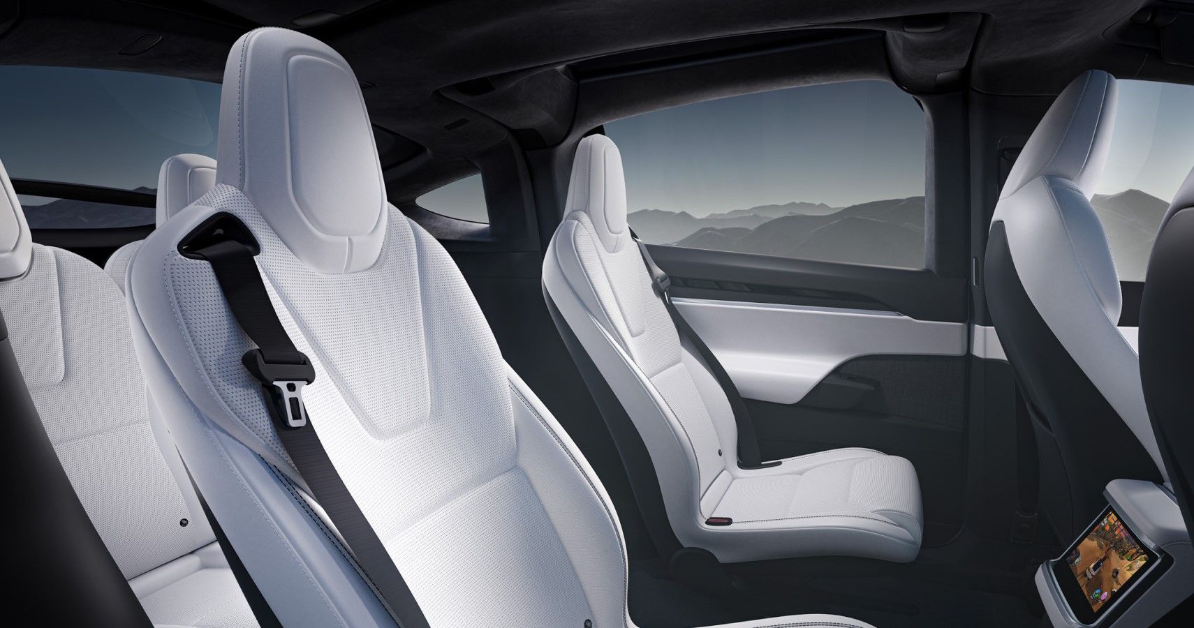 2022 Tesla Model X Plaid seating layout view