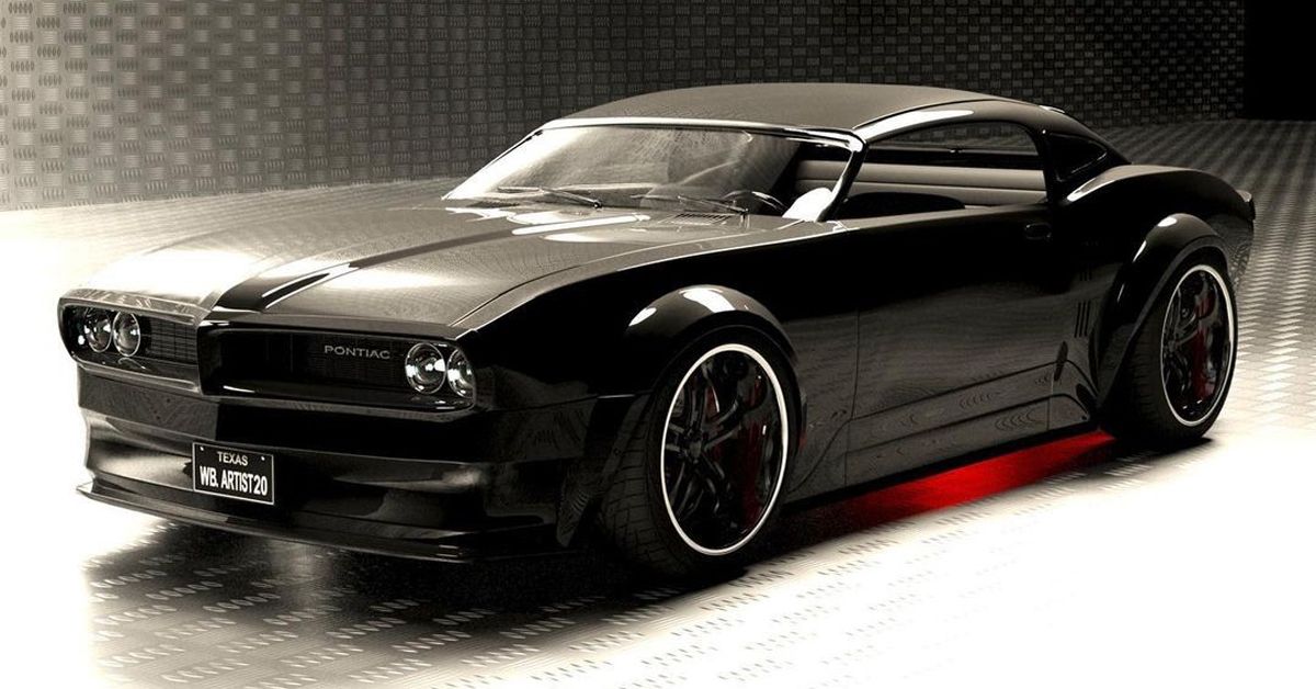 Pontiac Firebird Render By Oscar Vargas, black, front quarter view