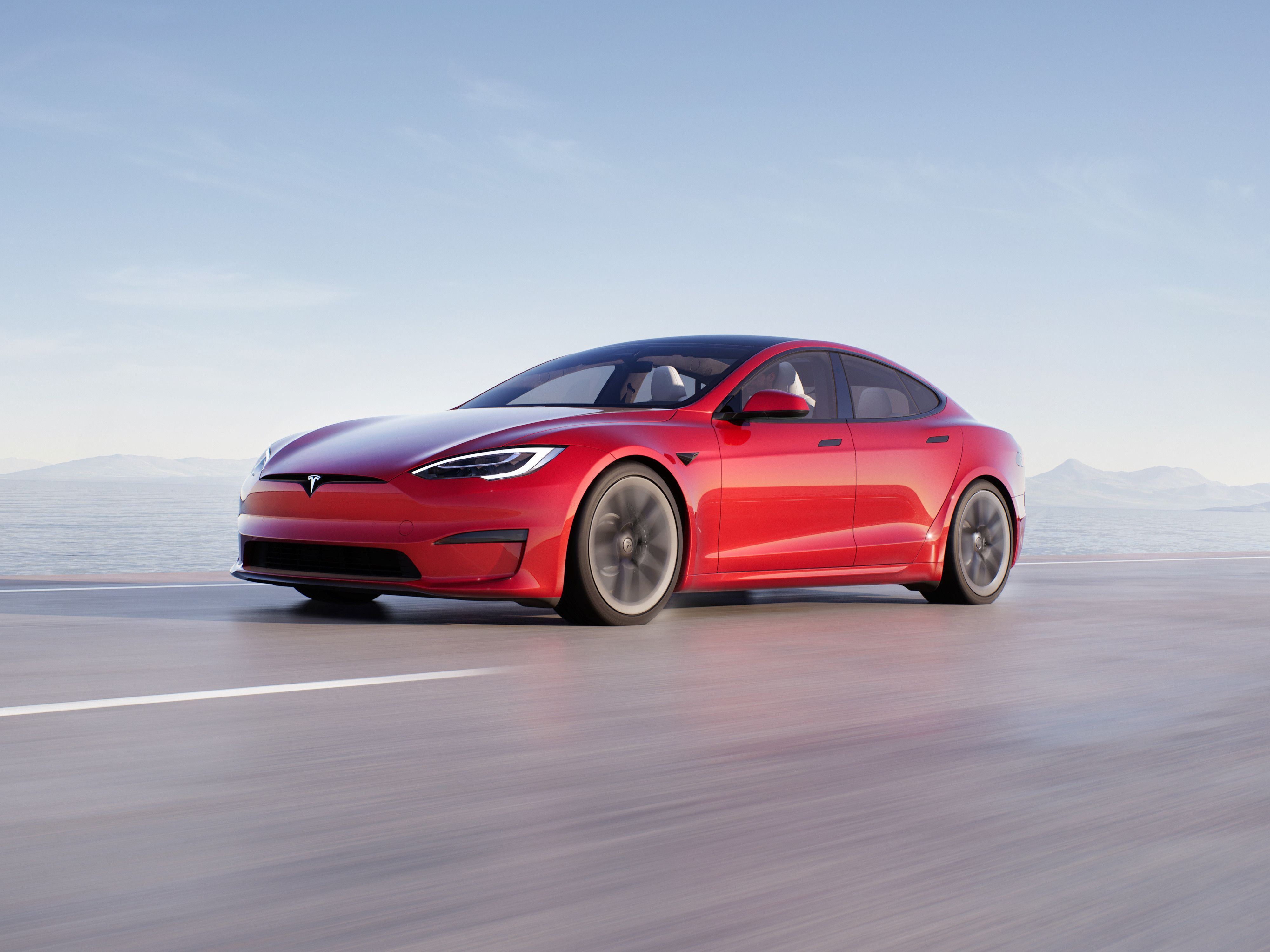 Red 2022 Tesla Model S 