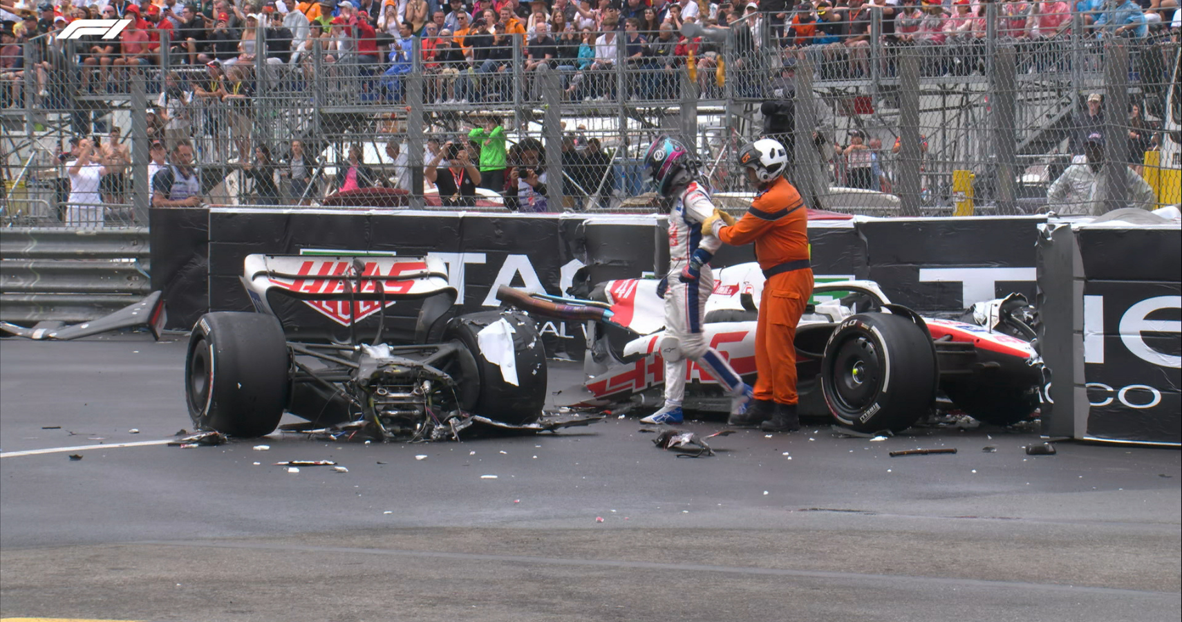 Mick Schumacher crash at the 2022 Monaco GP