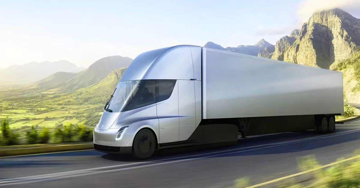 Tesla Semi Truck with Trailer