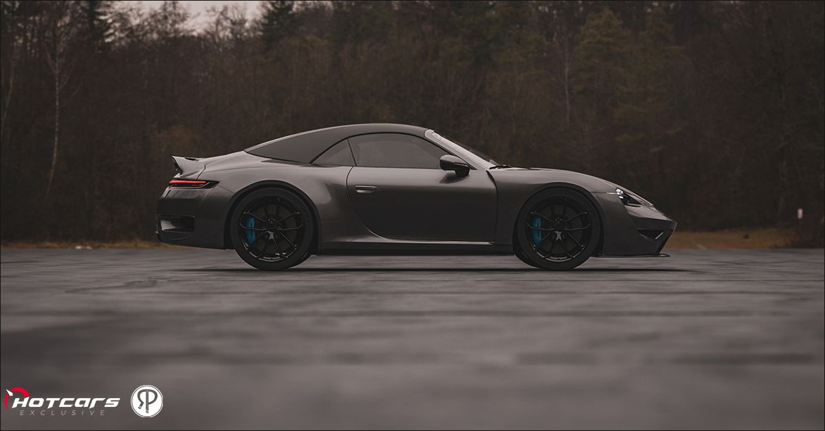 The side profile of the electric 911 render