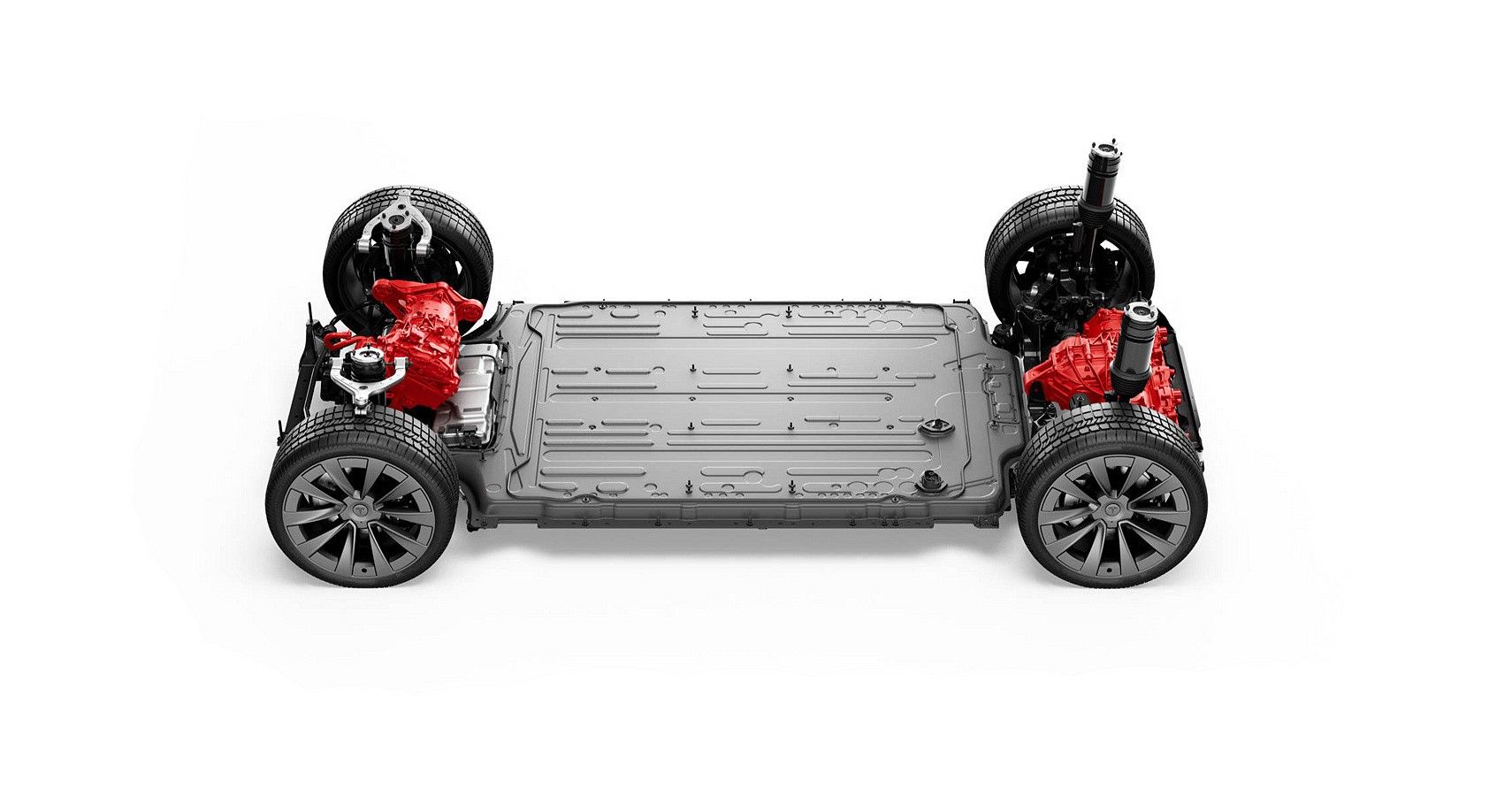 2022 Tesla Model X Plaid powertrain layout view
