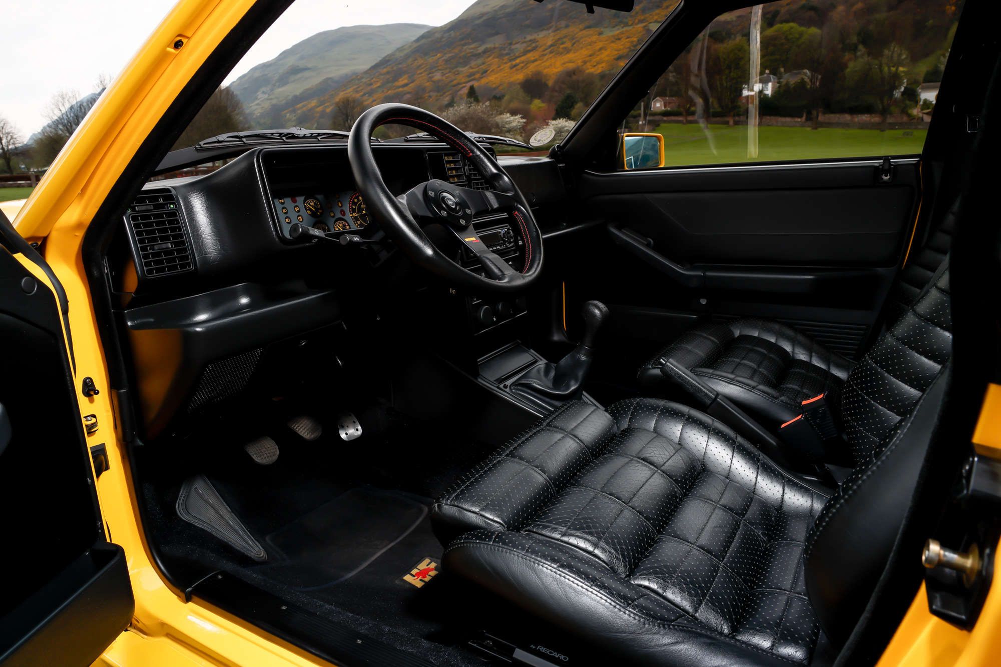 Lancia Delta Integrale Evoluzione 1 'Giallo Ferrari' Auction Interior View