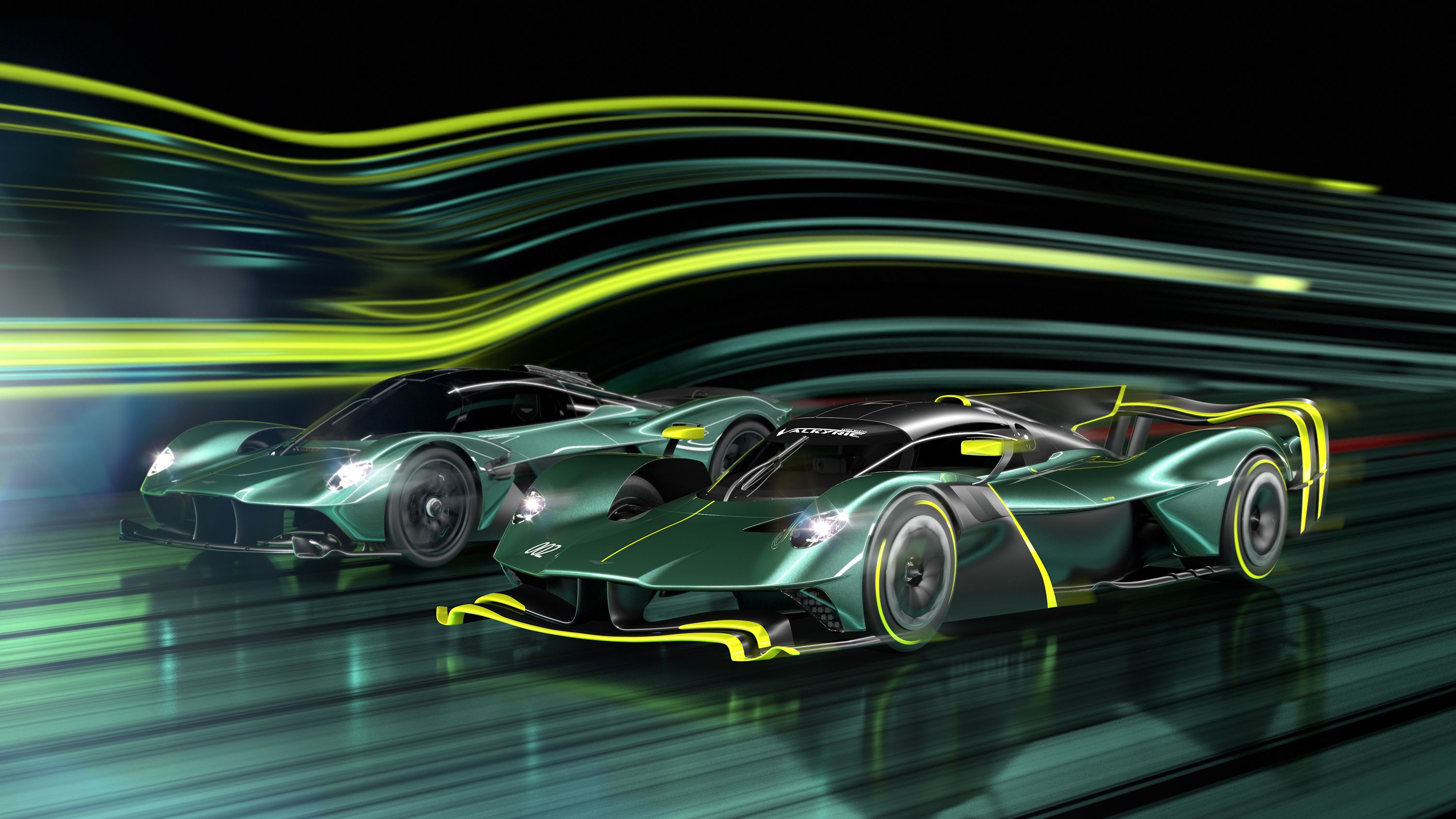 Aston Martin Valkyrie And Valkyrie AMR Pro, front
