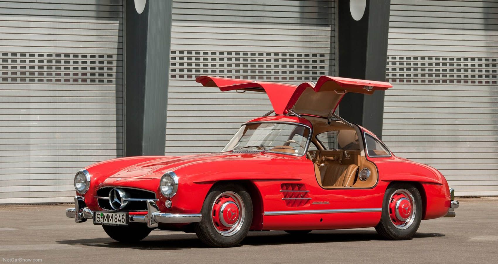 1954 Mercedes-Benz 300 SL Gullwing Sports Car In Red Paint