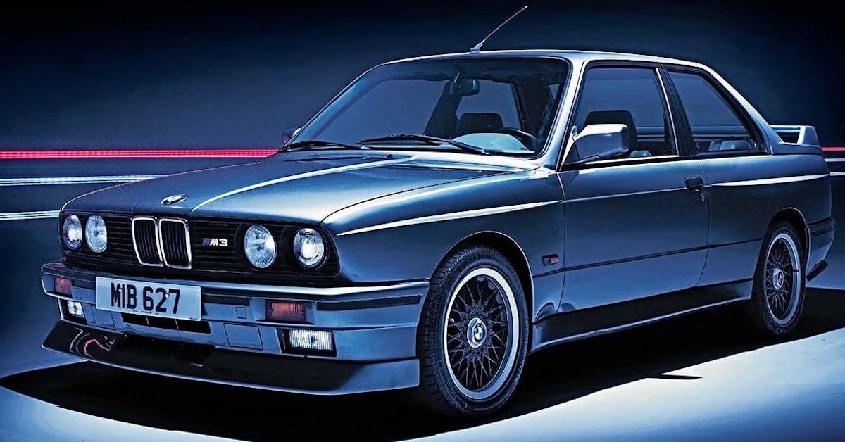 Blue 1986 BMW E30 M3 Legend Series being showcased